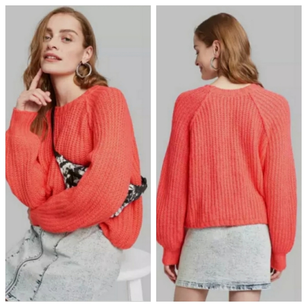 Wild Fable Knit Oversized Coral Sweater Crewneck Size Small NWT